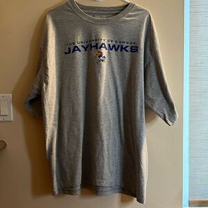 Kansas‎ Jay Hawk Tee Shirt Gray XXL